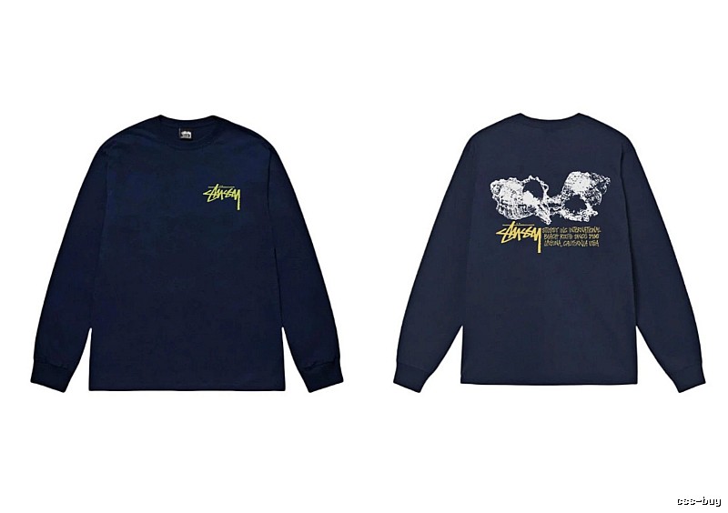 Stussy Skull Print Dark Style Long-sleeve