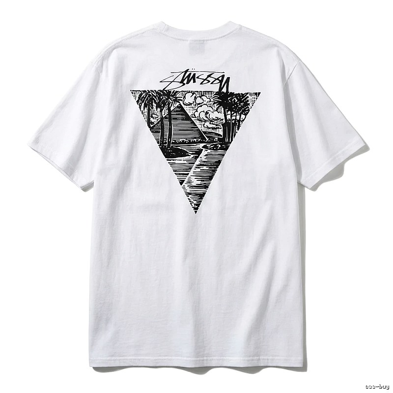 Stussy triangle print white T-shirt