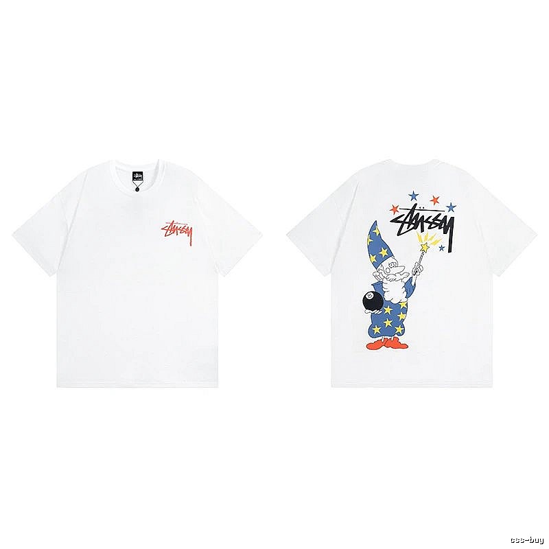 Stussy White Spider Graphic T-Shirt Active Casual Logo