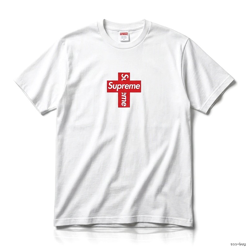 Supreme Cross Trend Brand White T-shirt