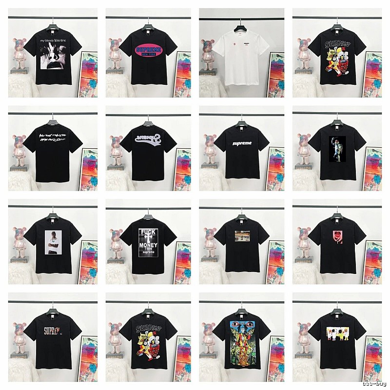 Supreme Printed Street Style Black T-Shirt