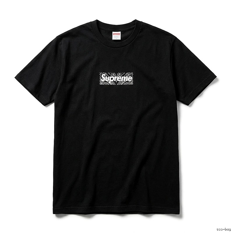 Supreme - printed trendy black T - shirt
