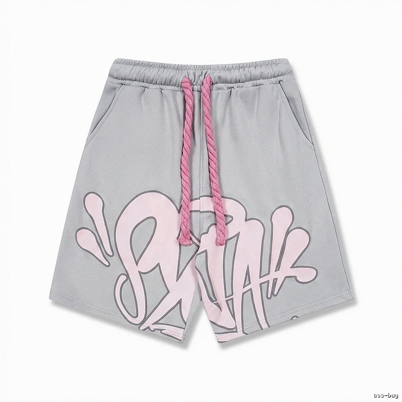 SynaWorld Graffiti-style Grey Shorts