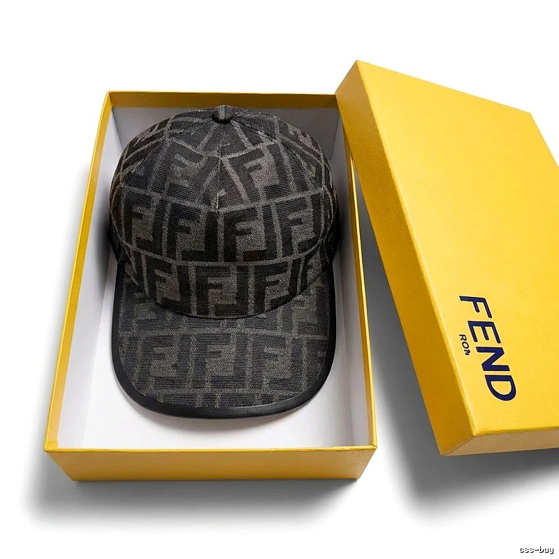 The classic black trendy brand cap of Fendi.