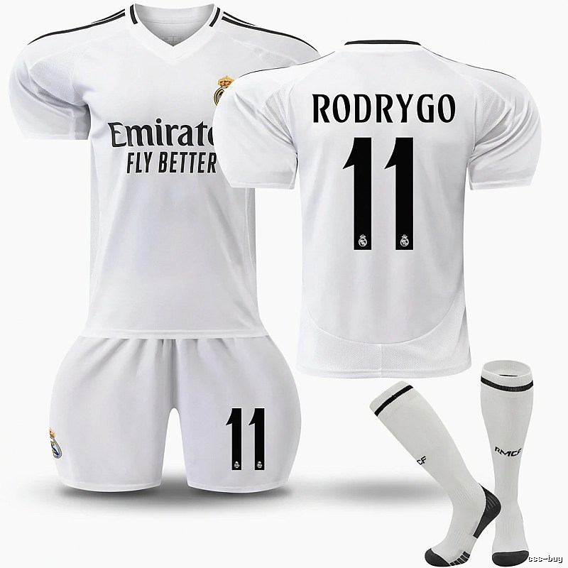 The white football jersey of the Real Madrid home field.