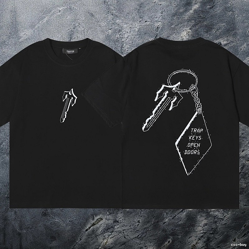Trapstar Classic Keys graphic T-shirt Black White Key for Daily Styling