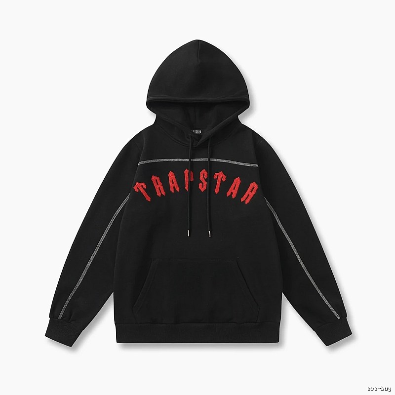 Trapstar Letter Style Black Hoodie