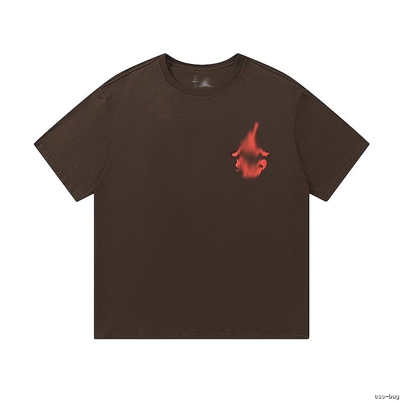 Travis Scott Easy Match Graphic T-shirt Brown Travis Scott for Leisure Wear