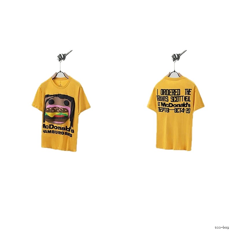 Travis Scott x McDonald's Co-branded Street Style Yellow T-Shirt