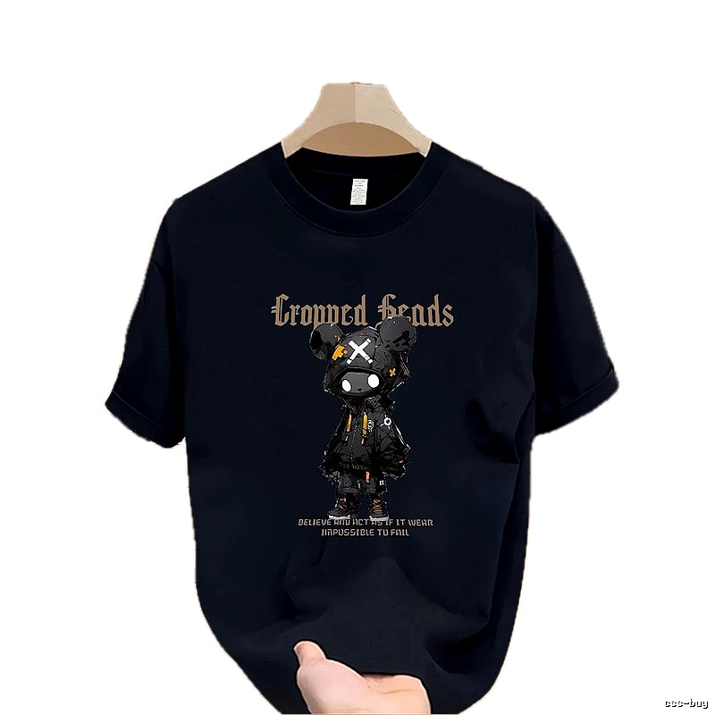 Trendy Brand Gloomy Bear Street Style Navy Blue Short-Sleeve T-Shirt