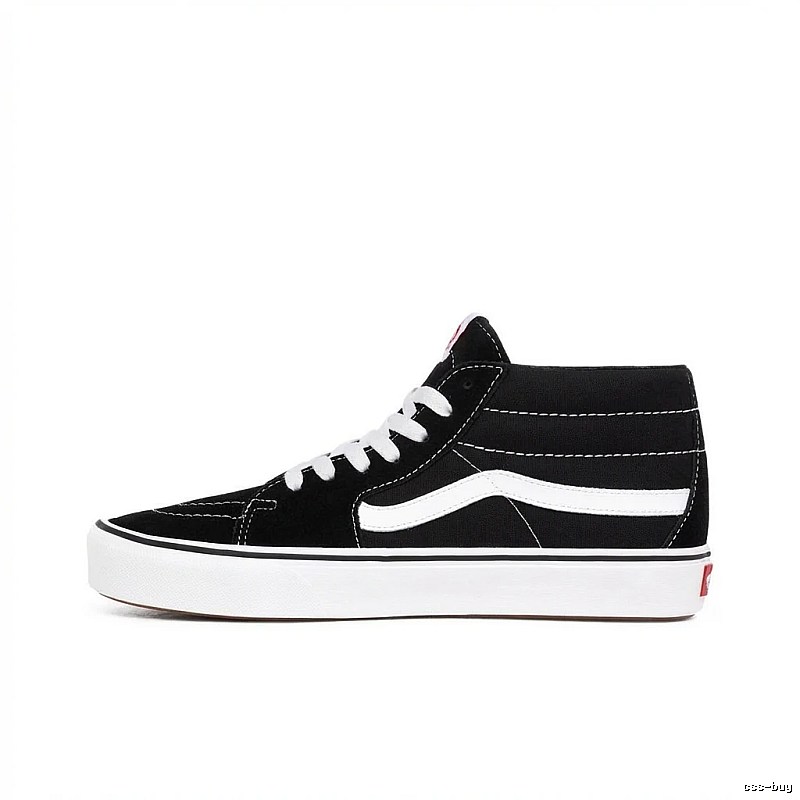 Vans classic black and white high-top shoes