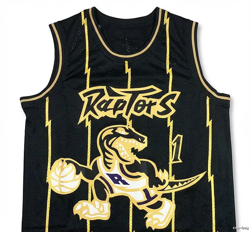 Vince Carter Raptors black and gold trendy brand vest