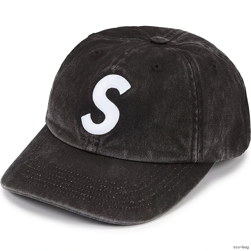 Vintage-style black hat with Supreme letters