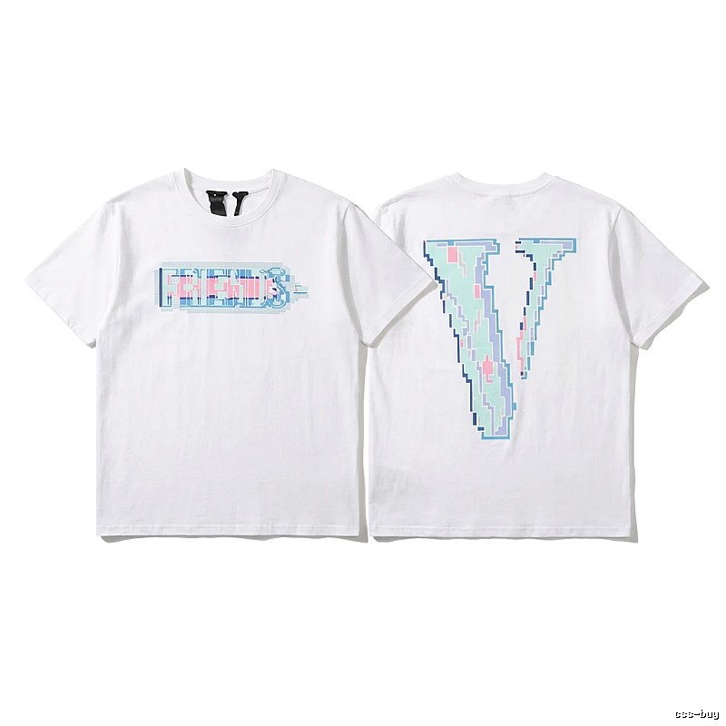 Vlone pixel - style white T - shirt