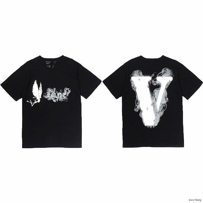 Vlone Premium Style Logo T-shirt Black Purple Vlone for Minimal Outfits