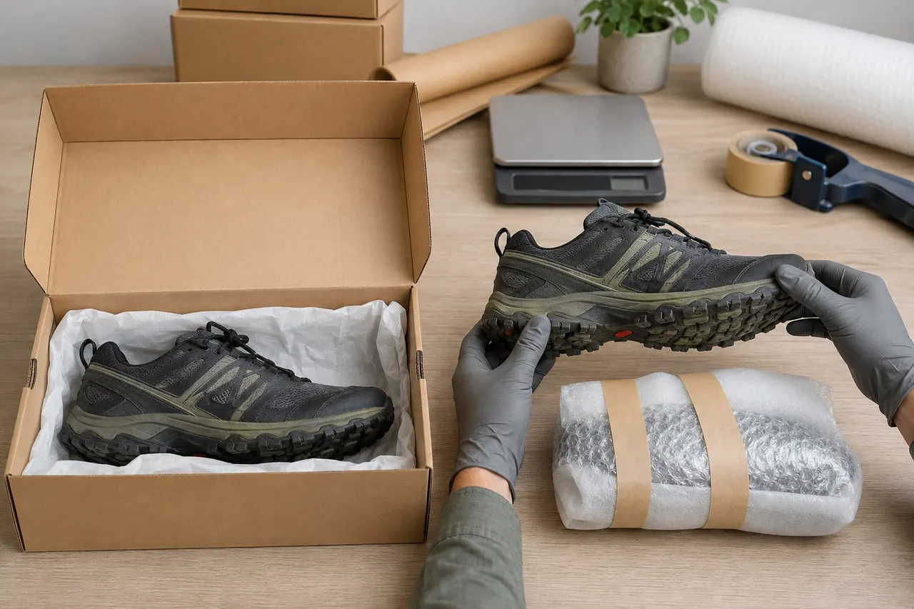 CSSBuy Trail Shoes: Box or No-Box Shipping visual guide for cssbuy